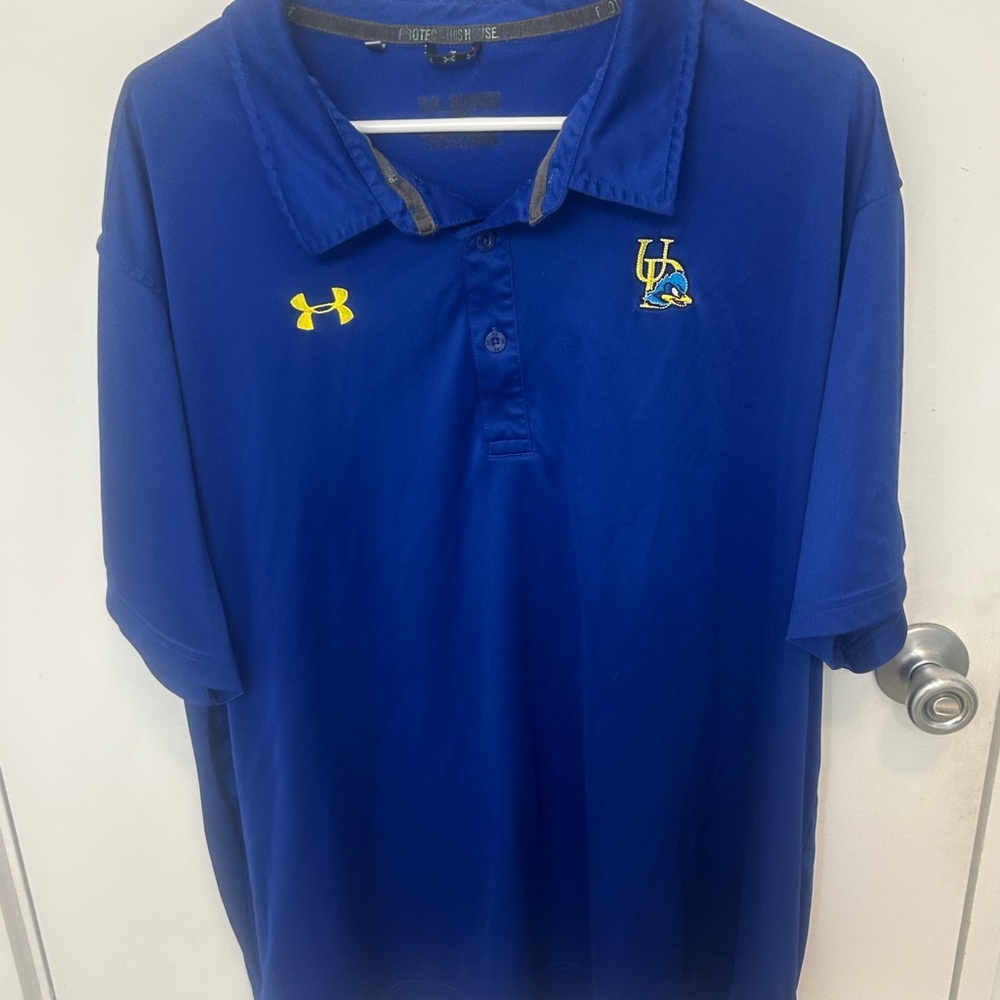 university of delaware Fightin blue hens Under Armour Polo Shirt Golf XXL 2XL